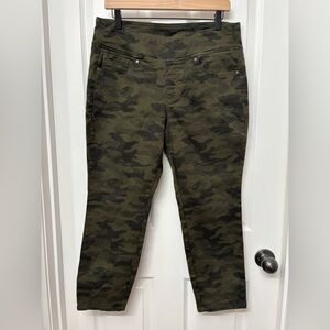 Olive Camo Stretch Pants | Belle by Kim Gravel 14P
